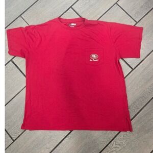 San‎ Francisco 49ers Womens Red NFL Team Apparel Pocket T Shirt Tee 2XLG